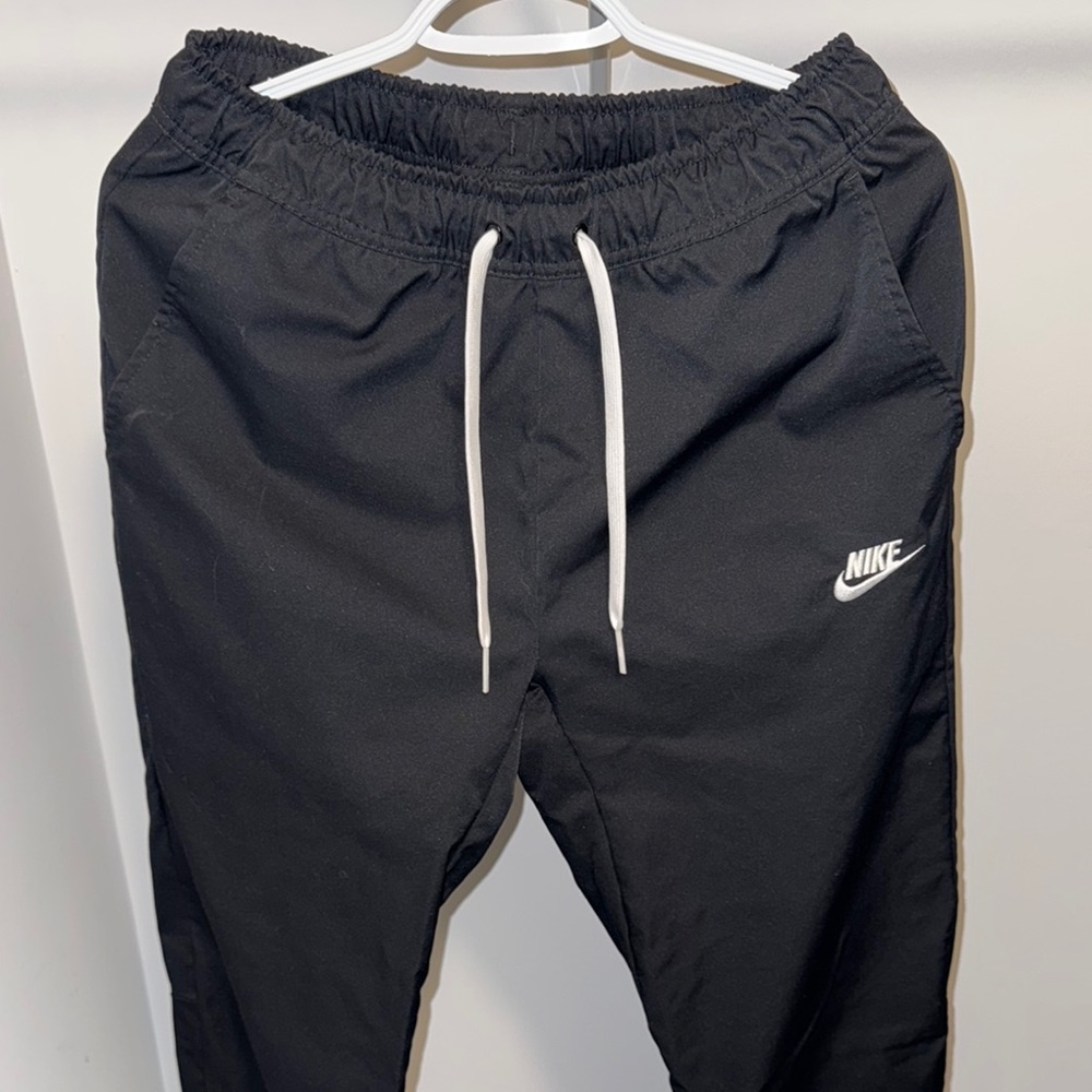 Nike Black Athletic Pants with White Accents